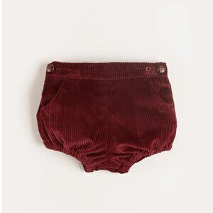 Pepa London Corduroy Button Bloomers in Burgundy - 6M